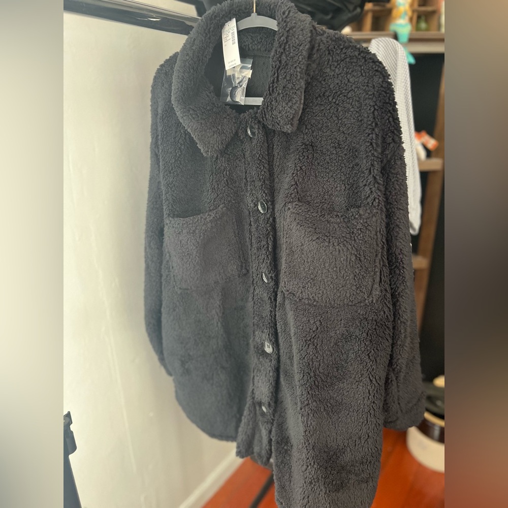 Maurices Black Sherpa Jacket